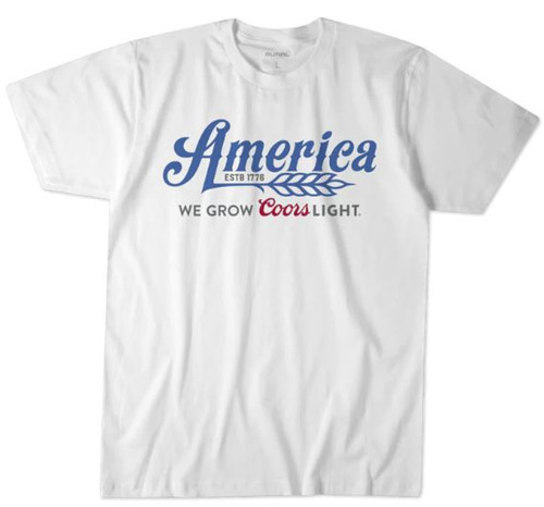 Rural Cloth Men's White Short Sleeve We Grow Coors Light Tee