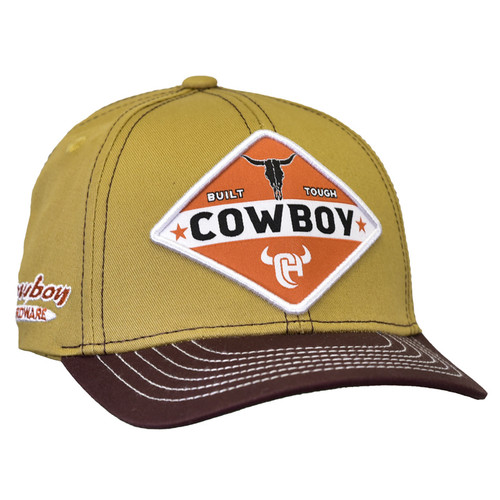 Cowboy Hardware Kids Gold & Brown Built Tough Orange Diamond Patch Adjustable Cap