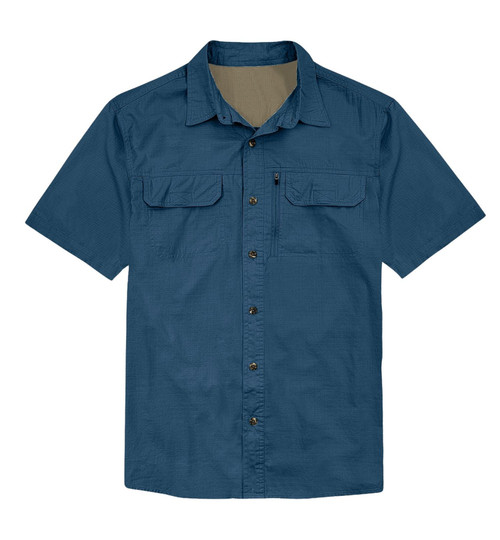 R Country Men's Short Sleeve Utility Work Button Up Shirt