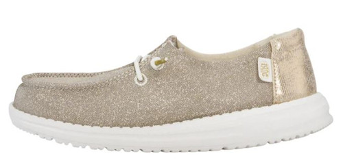 Hey Dude Wendy Girls Youth Metallic Sparkle Gold Casual Slip On Shoes