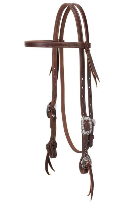 Weaver Leather Working Tack Straight Browband Headstall with Floral Hardware