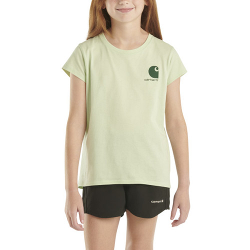 Carhartt Girls Seacrest Green Short Sleeve Plant T-Shirt