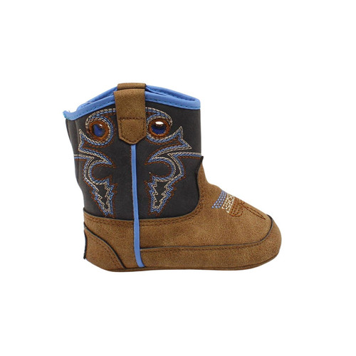 Twister Infant Boys Brown/Navy Baby Bucker Ben Style Slip On Boots