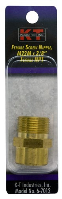 KT Industries Female Screw Nipple M22M X 3/8" Female