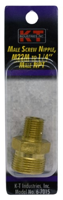 KT Industries Male Screw Nipple M22M to 1/4" Male NPT