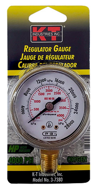 KT Industries Pressure Gauge Oxygen 4000LB