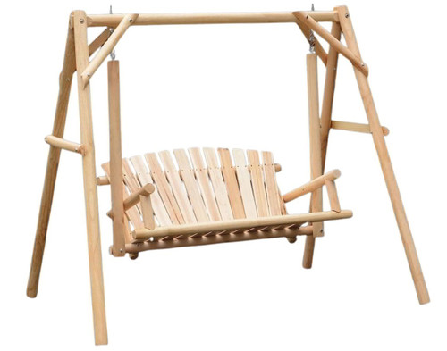Livingscape 2-Person Swinging Log Bench
