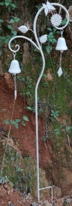 Cheap Carls Cream Colored Yard Stake with Hanging Bells