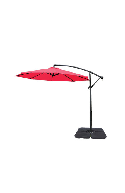 Livingscape 10' Offset Patio Red Umbrella