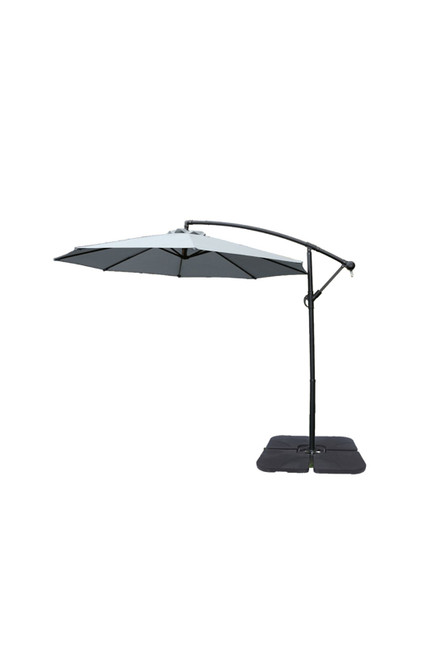 Livingscape 10' Offset Patio Gray Umbrella