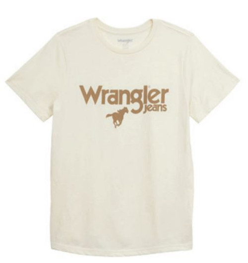 Wrangler Womens Regular Fit Antique White  Retro Short Sleeve Shirt