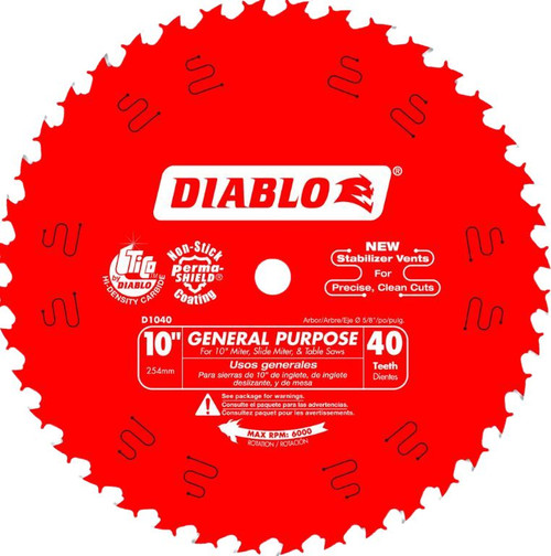 Diablo 10" X 40 Teeth General Purpose Saw Blade for Wood