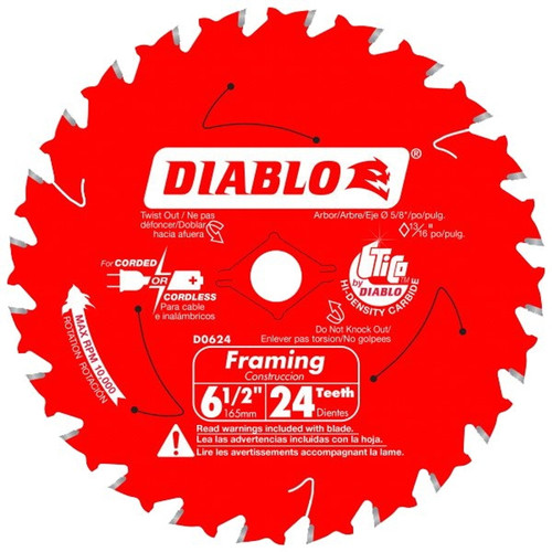 Diablo 6-1/2" X 24-Teeth Framing Saw Blade for Wood