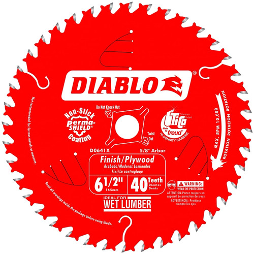Diablo 6-1/2" X 40 Teeth Finish Trim Saw Blade for Wood