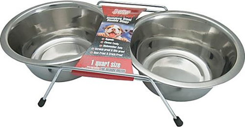 Loving Pets Double Diner Stainless Steel Bowls