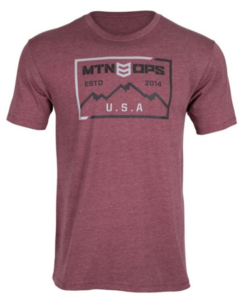 MTN Ops Men's Maroon Heather Short Sleeve RUSH TEE