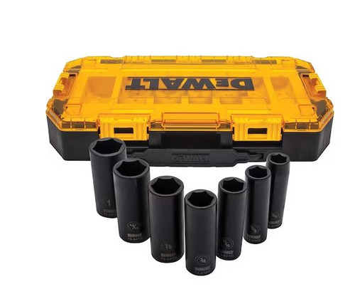 DeWalt 7 Piece 1/2IN Drive Deep Impact Socket Set