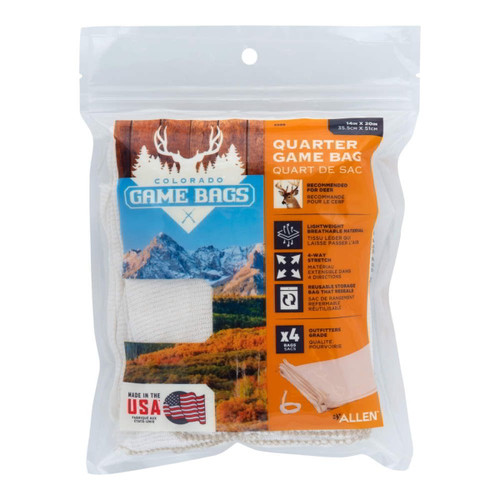 Allen Co Colorado Deer Quarter Natural Game Bags - 4 Bags - 12inW X 12inW