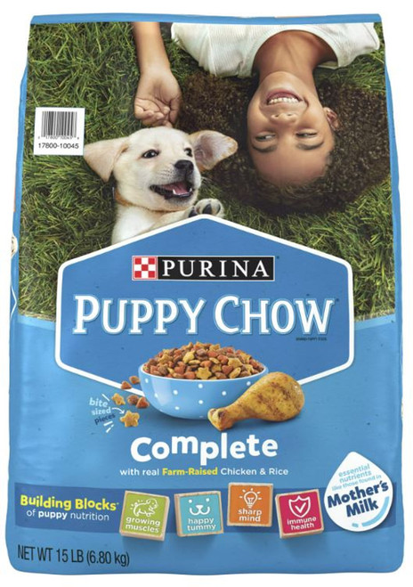 Purina Puppy Chow Complete With Real Farm Raised Chicken & Rice, 15 Lbs