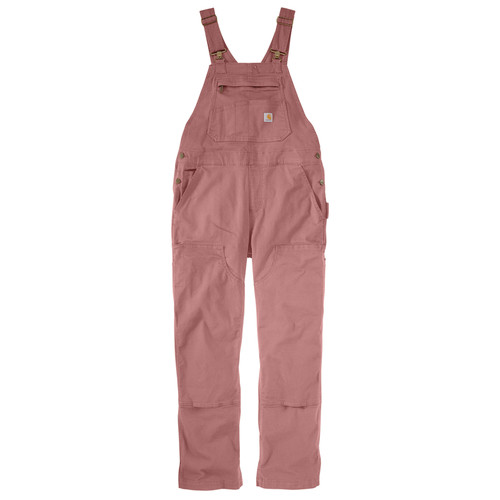 Carhartt Women's Rugged Flex Loose Fit Canvas Bib Overall Rose Tint