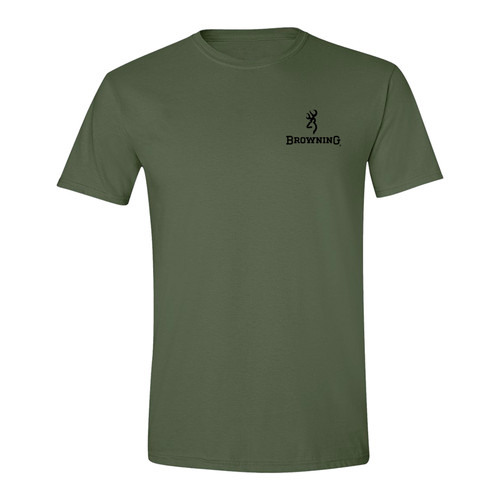 Browning Mens Green Gun Flag Short Sleeve Shirt