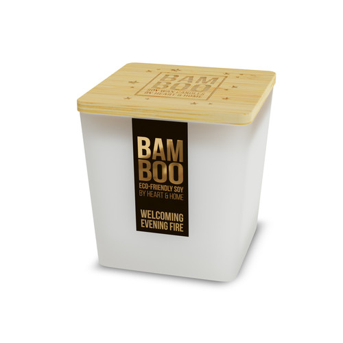 Heart and Home BAMBOO Large Welcoming Evening Fire Candle