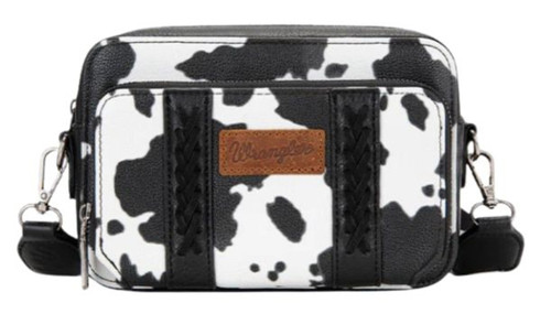 Wrangler Black Cow Print Crossbody Bag