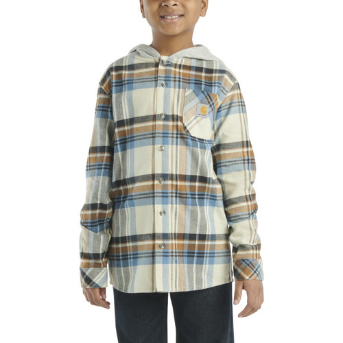Carhartt Boys Malt Long Sleeve Hood Flannel Shirt