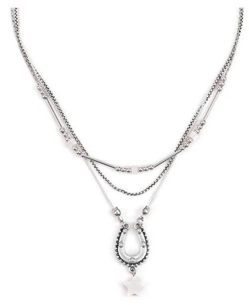 Cowgirl Confetti Silver Lucky Stars Necklace