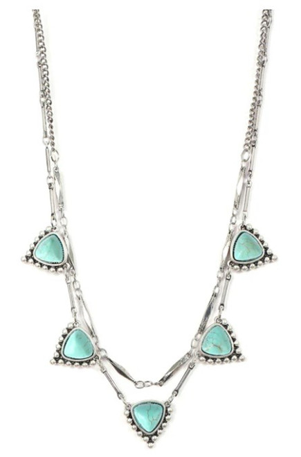 Cowgirl Confetti Silver & Turquoise Night Queen Necklace