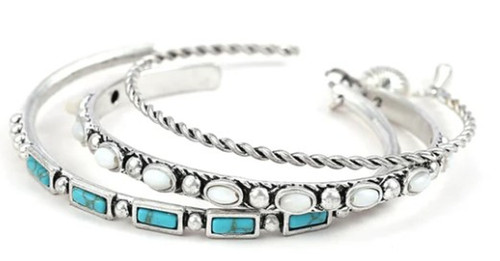 Cowgirl Confetti Silver & Turquoise Atta Girl Bracelets