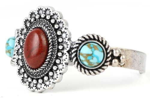 Cowgirl Confetti Silver Metal & Turquoise Sail Away Bracelet