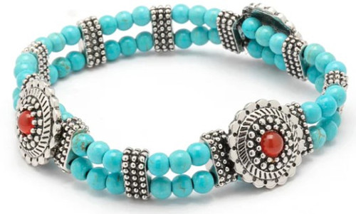 Cowgirl Confetti We Danced Turquoise Beaded Bracelet