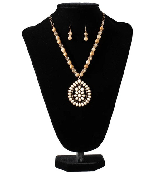 Blazin Roxx Brown Bead Stone Jewelry Set