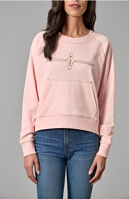 Kimes Ranch Womens Pink Gracie Cropped Crewneck Long Sleeve Shirt