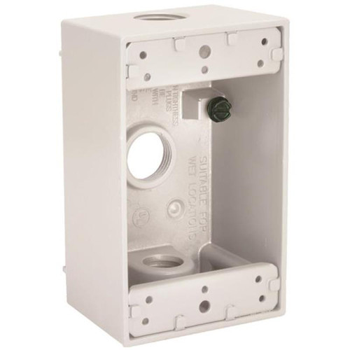 Hubbell Raco Outlet Box 18.3 Cu-In, 4-1/2 In L X 2-3/4 In W X 2 In D- White