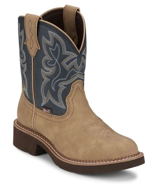 Justin women's Honey Tan & Blue Kay 8" Western Round Toe Boots