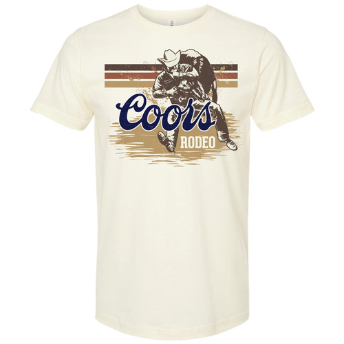 Brew City Men's Sand Coors Rodeo Bull Rider Short Sleeve T-Shirt