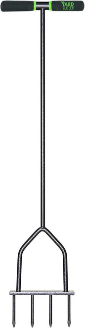 Yard Butler Spike Aerator - Durable Lawn Aerator for Easy Lawn Care & Healthy Growth - Prevent Lawn Damage by Breaking Up Compaction - Ergonomic Gardening Tool
