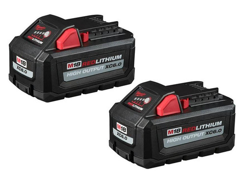 Milwaukee M18 18-Volt Lithium-Ion High Output XC6.0Ah Battery Pack - 2 Pack
