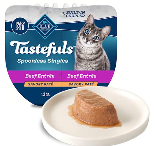 Blue Buffalo Tastefuls Spoonless Singles Beef Entree Natural Wet Cat Food Pate - 2.6 oz Single Pack