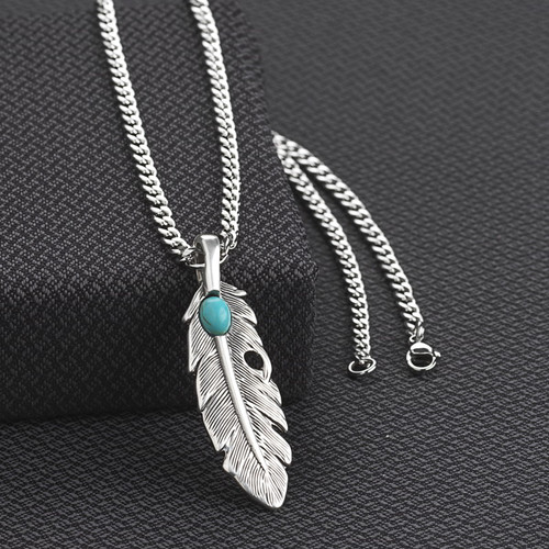 Twister Mens Feather Necklace