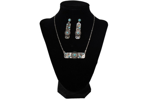 Silver Strike Womens Antique Turquoise Jewelry Set