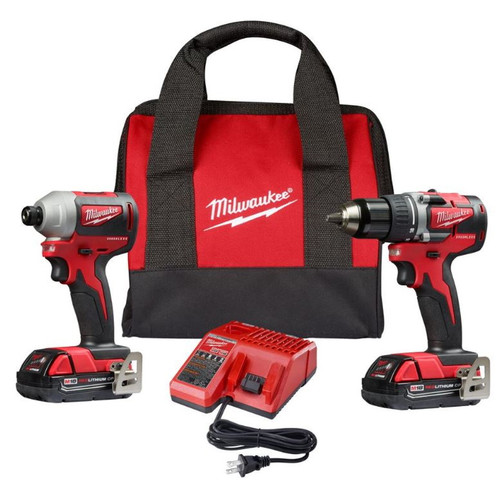 Milwaukee M18 18-V Lithium-Ion Brushless Cordless Compact Drill/Impact Combo Kit