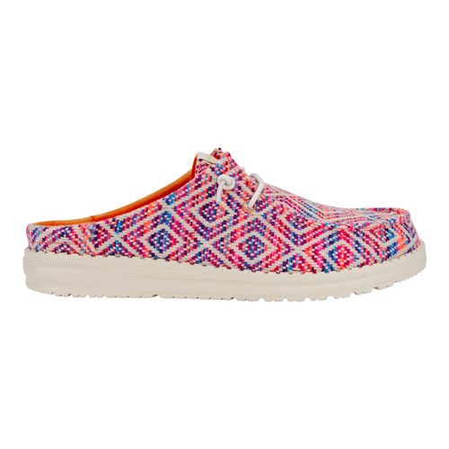 Hey Dude Ladies Wendy Slip Surf Baja Blue & Pink Multi Slip On Shoes