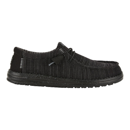 Hey Dude Men's Wally Stretch Sox Black Casual Slip On Shoes