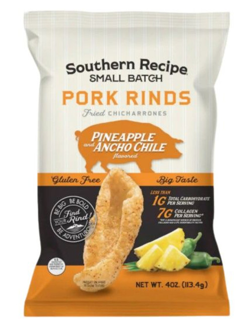 Southern Recipe Pineapple Ancho Chili Pork Rinds, 4 oz.