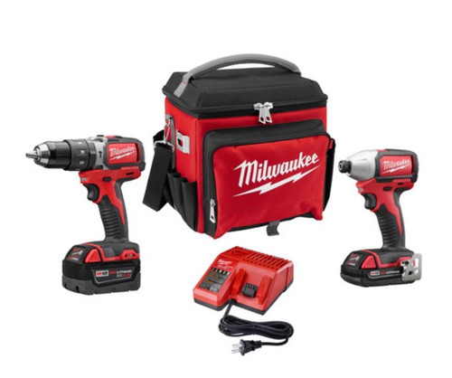 Milwaukee M18 Compact Brushless 2PC Kit with FREE Jobsite Cooler