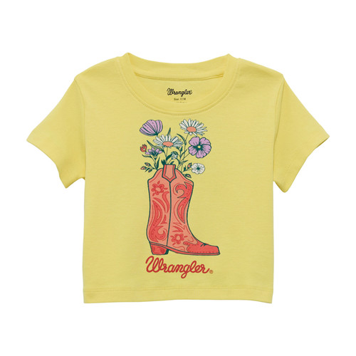 Wrangler Girls Yellow Boot Short Sleeve Shirt