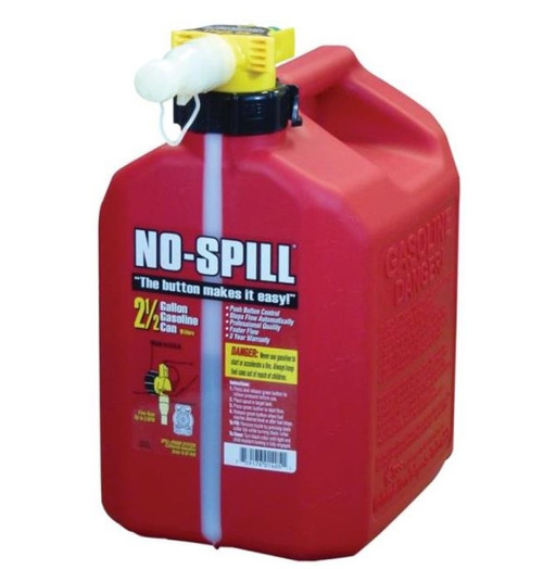 No-Spill 2.5 Gallon Red Plastic Gas Can